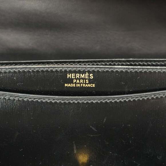 Hermes Hermès Vasco Box Calf Handbag, Black, with 〇Q Stamp, Women's - Picture 5 of 14
